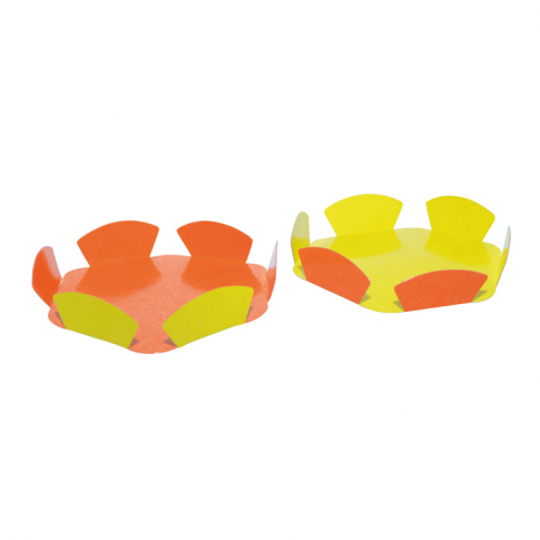 Double faced cardboard corolla tray orange/yellow