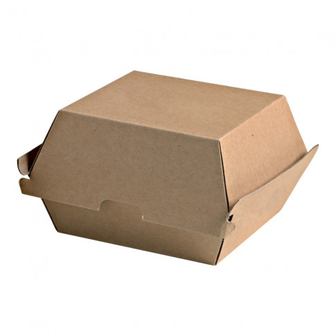 Micro-kraft reinforced cardboard burger box  145x130mm H80mm