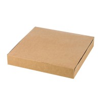 Boîte pâtissière carton kraft brun 230x230mm H50mm
