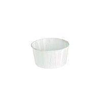 Pot papier plissé blanc avec boîte distributrice 120ml Ø75mm  H30mm