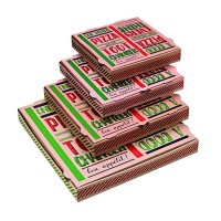 Boîte à pizza carton brun décor "Une bonne pizza"  400x400mm H35mm