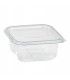 Rectangular clear PET box with hinged lid 130x120mm H55mm 500ml