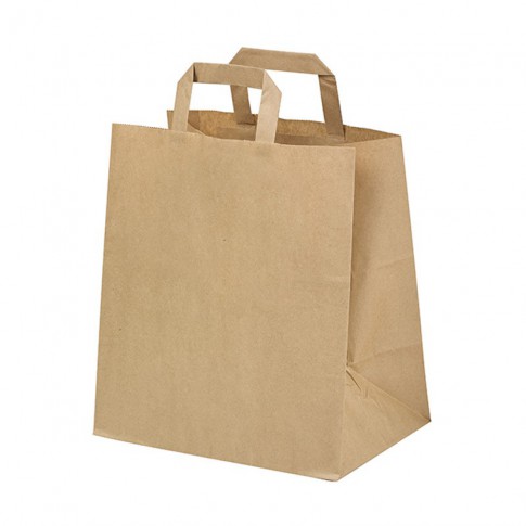 Kraft brown recycled paper carrier bag 260x140mm H320mm