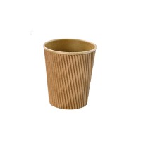"Rippley" kraft/brown rippled wall coffee cup  H93mm 230ml
