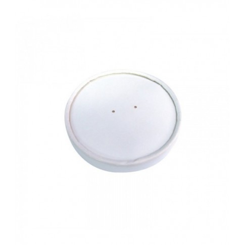 White cardboard lid for hot and cold foods