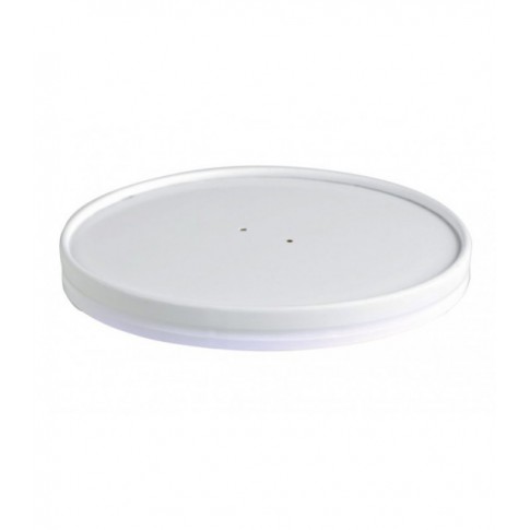 White cardboard lid for hot and cold foods   H16mm