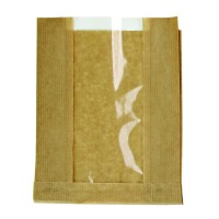 Sac papier kraft brun à fenêtre  280x70mm H180mm