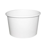 White cardboard cup for hot and cold foods 230ml Ø90mm  H61mm