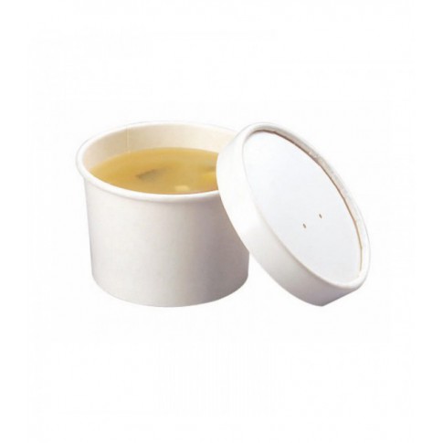 White cardboard cup for hot and cold foods 230ml Ø90mm  H61mm