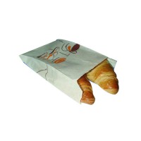 White paper bag with croissant design  120x160mm H50mm