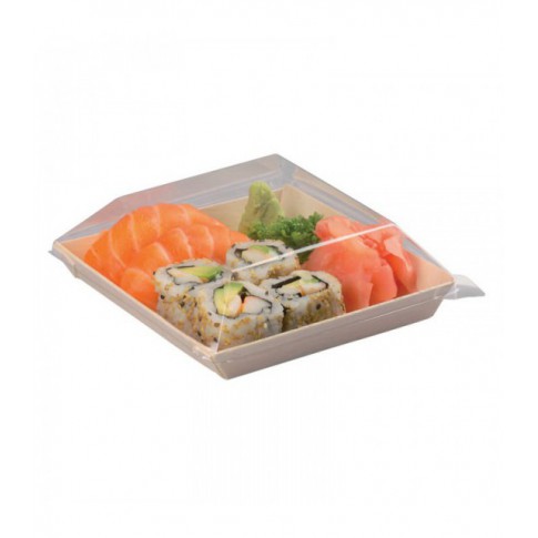 Couvercle Samourai dôme transparent en plastique PET transparent pour assiette 130x130mm H20mm