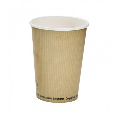 White biodegradable soup cup with "Nature" design 940ml Ø114mm  H149mm