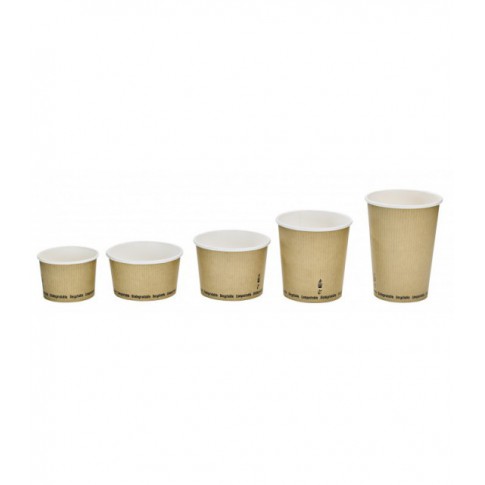 White biodegradable soup cup with "Nature" design 940ml Ø114mm  H149mm