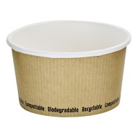 Pot à soupe carton blanc biodégradable 340ml Ø114mm  H63mm