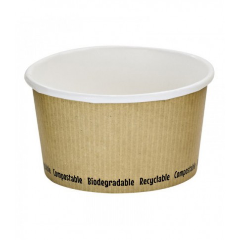 Pot à soupe carton blanc biodégradable 340ml Ø114mm  H63mm