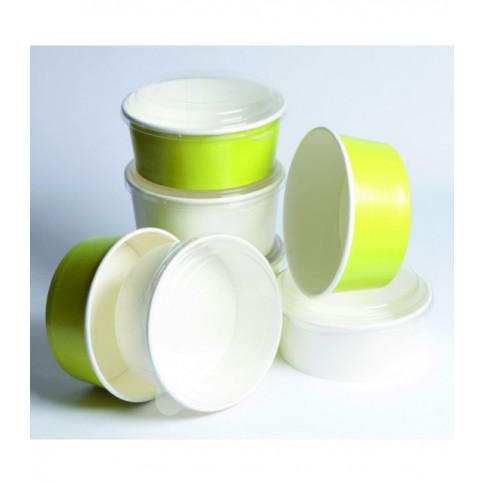 Saladier rond en carton vert "Buckaty"   H75mm 900ml