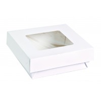 White square "Kray" cardboard box with window lid  115x115mm H40mm 350ml