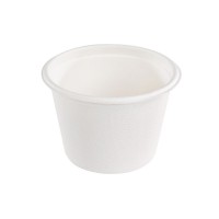 White sugarcane fibre cup