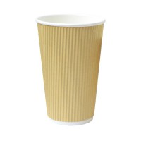 "Rippley" beige rippled wall coffee cup  H136mm 450ml