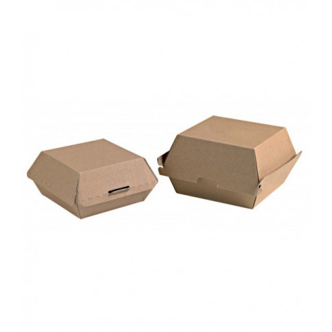 Micro-kraft reinforced cardboard burger box  135x125mm H65mm