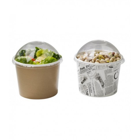 Brown design cardboard "Deli" container  H54mm 360ml