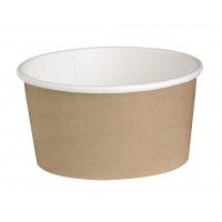 Pot "Deli" rond en carton décor brun  H87mm 600ml