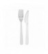 "Lux" transparent PS plastic cutlery kit 2/1: knife fork napkin, transparent wrap 180