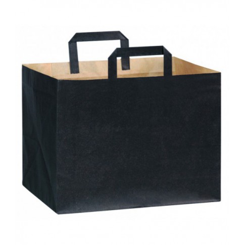 Kraft brown paper carrier bag with black printing 320x220mm H240mm