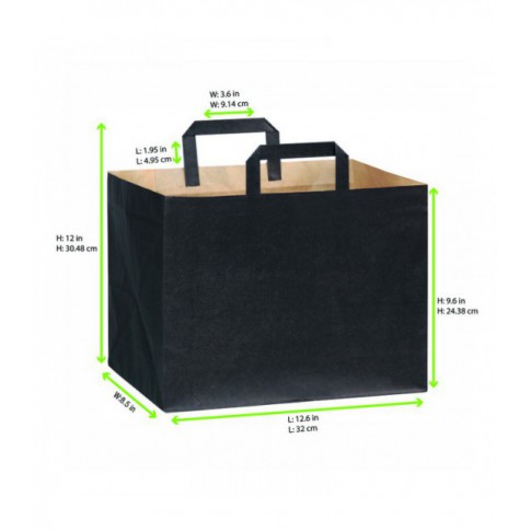 Kraft brown paper carrier bag with black printing 320x220mm H240mm