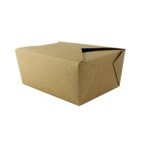 Kraft cardboard meal box laminated 2 300ml 215x160mm H90mm