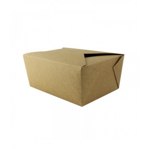 Boîte repas carton kraft laminé 2 300ml 215x160mm H90mm