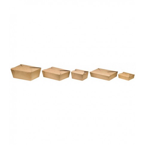 Boîte repas carton kraft laminé 2 300ml 215x160mm H90mm