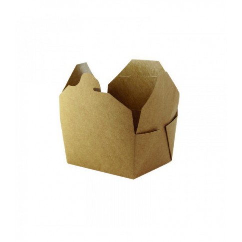 Boîte repas carton kraft ingraissable biodégradable "Nature" 1 000ml 215x160mm H48mm