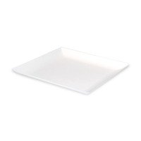 Assiette carrée blanche en pulpe "BioNChic"  160x160mm