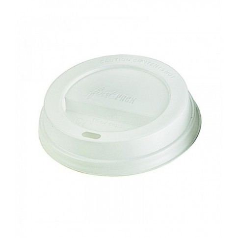 White PS plastic coffee cup lid with hole  H20mm