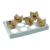 Plateau cuisson en papier alvéolé avec 12 trous de 4,8 cm 287x192mm H30mm