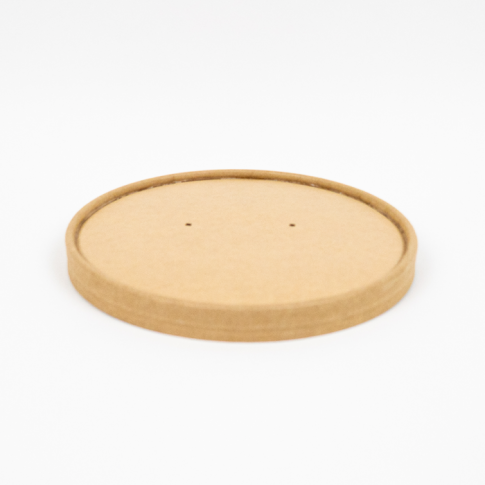 Kraft brown cardboard lid for hot and cold foods  H16mm