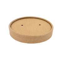 Kraft brown cardboard lid for hot and cold foods  H15mm