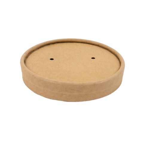 Kraft brown cardboard lid for hot and cold foods  H15mm