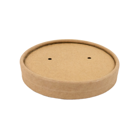 Kraft brown cardboard lid for hot and cold foods  H15mm