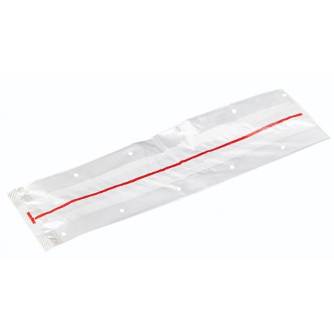 Sac sandwich plastique transparent lisière rouge perforé  85x40mm H295mm