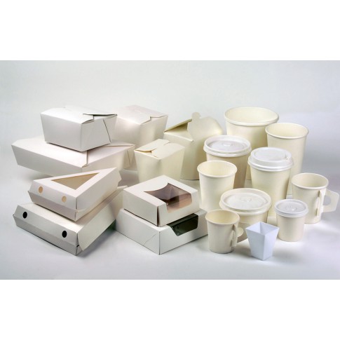 White cardboard meal box  130x105mm H65mm 650ml