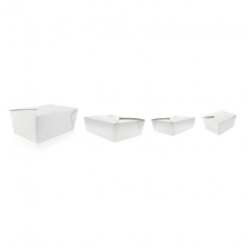 White cardboard meal box  130x105mm H65mm 650ml