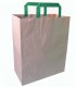 Brown recycled paper carrier bag with green handles  320x170mm H340mm