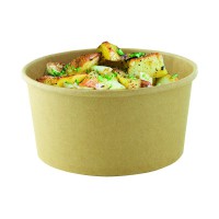 "Buckaty" kraft double PE cardboard salad bowl   H50mm 880ml