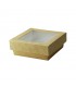 Brown square "Kray" cardboard box with window lid