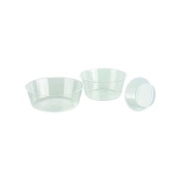 Caissette de cuisson plastique PS ronde translucide  H27mm 120ml