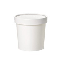 Pot carton blanc chaud et froid avec couvercle carton   H85mm 350ml