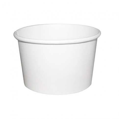 Pot carton blanc chaud et froid avec couvercle carton   H60mm 230ml