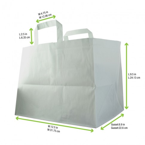 White paper carrier bag  320x200mm H250mm